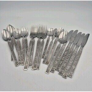 Vintage National Stainless Costellano Design 22 Piece setting Taiwan Jam Knife